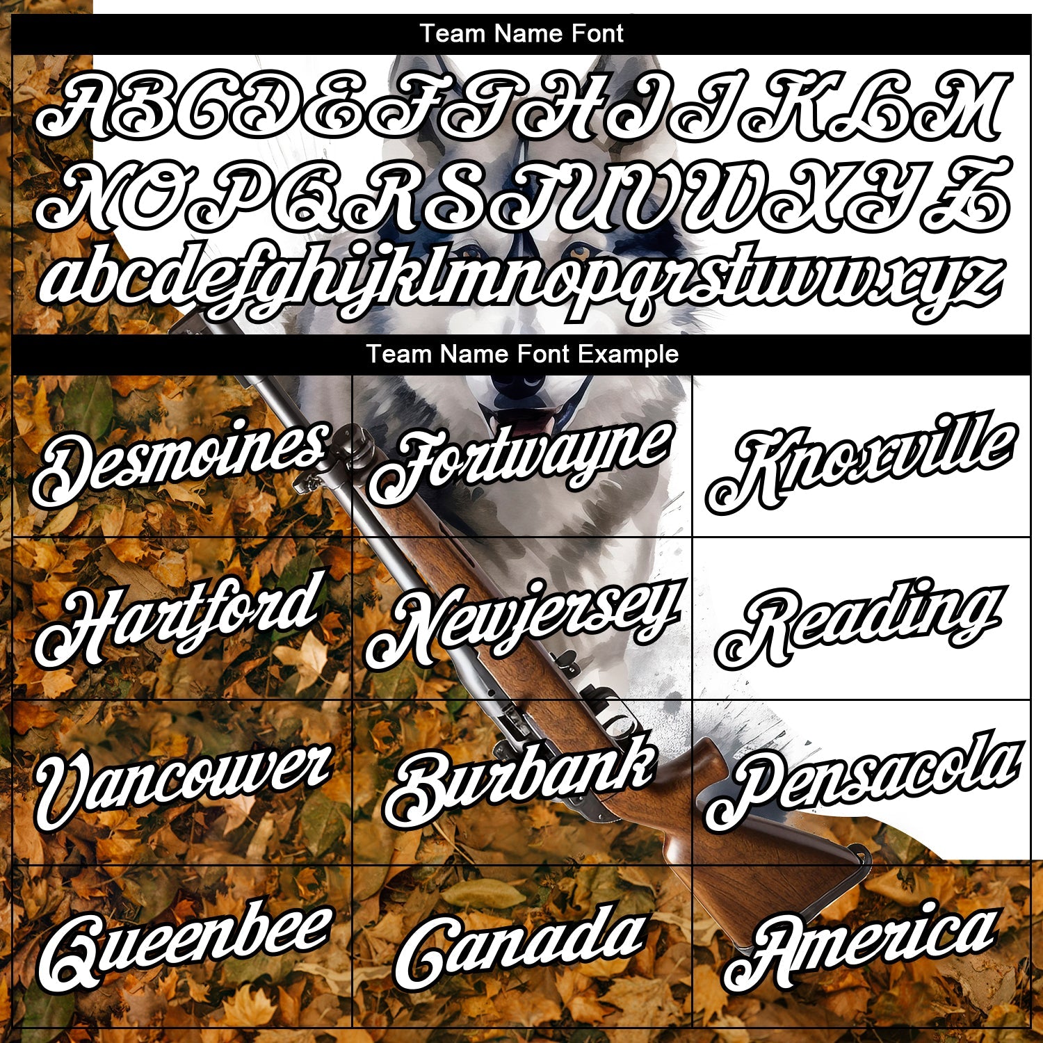 Custom White Black 3D Animal Wolf Hunting Tool Gun Long Sleeve Performance T-Shirt