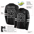 Custom Black White Long Sleeve Authentic Football Jersey
