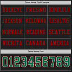 Custom Black Kelly Green White-Red Long Sleeve Authentic Football Jersey
