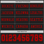 Custom Black Red Long Sleeve Authentic Football Jersey