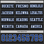 Custom Black Royal-White Long Sleeve Authentic Football Jersey