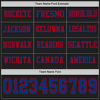 Custom Black Royal-Red Long Sleeve Authentic Football Jersey