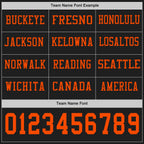 Custom Black Orange Long Sleeve Authentic Football Jersey