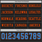 Custom Black Powder Blue-Orange Long Sleeve Authentic Football Jersey