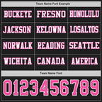 Custom Black Pink-White Long Sleeve Authentic Football Jersey