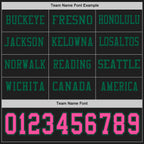 Custom Black Pink-Kelly Green Long Sleeve Authentic Football Jersey