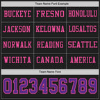 Custom Black Purple-Pink Long Sleeve Authentic Football Jersey
