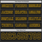 Custom Black Gold Long Sleeve Authentic Football Jersey