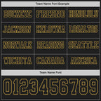 Custom Black Old Gold Long Sleeve Authentic Football Jersey