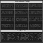 Custom Black Steel Gray Long Sleeve Authentic Football Jersey