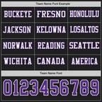 Custom Black Purple-White Long Sleeve Authentic Football Jersey