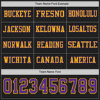 Custom Black Purple-Gold Long Sleeve Authentic Football Jersey