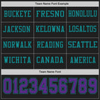 Custom Black Purple-Teal Long Sleeve Authentic Football Jersey