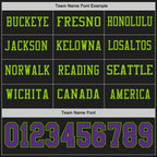 Custom Black Purple-Neon Green Long Sleeve Authentic Football Jersey
