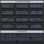 Custom Black Light Blue Long Sleeve Authentic Football Jersey