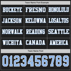 Custom Black Light Blue-White Long Sleeve Authentic Football Jersey