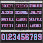 Custom Black Light Blue-Pink Long Sleeve Authentic Football Jersey
