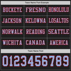 Custom Black Light Blue-Red Long Sleeve Authentic Football Jersey