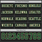 Custom Black Green-Cream Long Sleeve Authentic Football Jersey