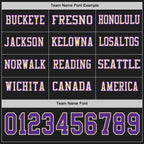 Custom Black Purple-Cream Long Sleeve Authentic Football Jersey