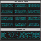 Custom Black Teal Long Sleeve Authentic Football Jersey