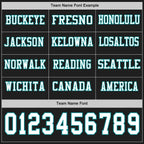 Custom Black White-Teal Long Sleeve Authentic Football Jersey