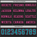 Custom Black Teal-Pink Long Sleeve Authentic Football Jersey