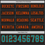 Custom Black Teal-Orange Long Sleeve Authentic Football Jersey