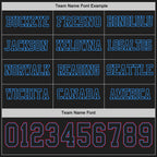 Custom Black Powder Blue-Red Long Sleeve Authentic Football Jersey