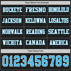 Custom Black Sky Blue-White Long Sleeve Authentic Football Jersey