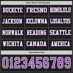 Custom Black Medium Purple-White Long Sleeve Authentic Football Jersey