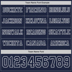 Custom Navy White Long Sleeve Authentic Football Jersey