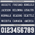 Custom Navy White Long Sleeve Authentic Football Jersey