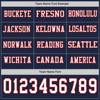 Custom Navy White-Red Long Sleeve Authentic Football Jersey