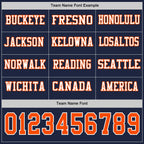 Custom Navy Orange-White Long Sleeve Authentic Football Jersey