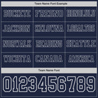 Custom Navy White-Gray Long Sleeve Authentic Football Jersey