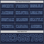 Custom Navy Light Blue Long Sleeve Authentic Football Jersey