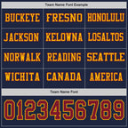 Custom Navy Crimson-Gold Long Sleeve Authentic Football Jersey