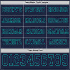 Custom Navy Teal Long Sleeve Authentic Football Jersey