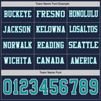 Custom Navy Teal-White Long Sleeve Authentic Football Jersey