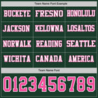 Custom Green Pink-White Long Sleeve Authentic Football Jersey