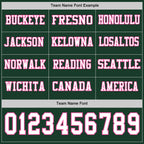 Custom Green White-Pink Long Sleeve Authentic Football Jersey