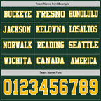 Custom Green Gold-White Long Sleeve Authentic Football Jersey