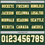 Custom Green White-Gold Long Sleeve Authentic Football Jersey