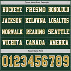 Custom Green Old Gold-White Long Sleeve Authentic Football Jersey