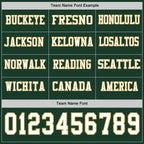 Custom Green White-Old Gold Long Sleeve Authentic Football Jersey