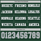 Custom Green Gray-White Long Sleeve Authentic Football Jersey
