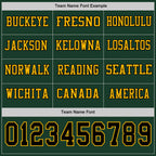 Custom Green Black-Gold Long Sleeve Authentic Football Jersey