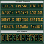 Custom Green Black-Old Gold Long Sleeve Authentic Football Jersey