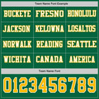 Custom Kelly Green Gold-White Long Sleeve Authentic Football Jersey